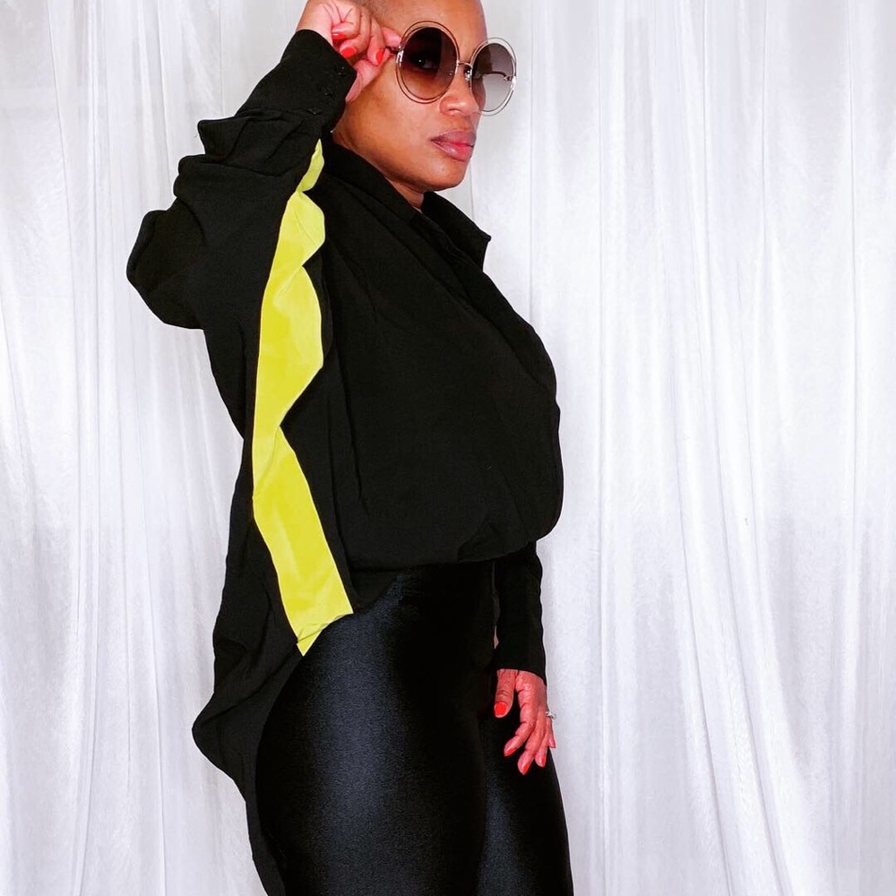 black & yellow stingray blouses